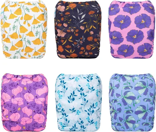 Miniatura 7 de Babygoal - Paquete de 13 pañales de tela para recién nacidos para niñas preemie de 5-12lbs, paquete de 6 fundas de pañal de tela con 6 piezas