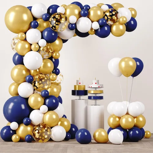 Miniatura 9 de Voircoloria - Juego de arcos de globos de 148 piezas, guirnalda con globos rojos, blancos y azules, decoraciones patrióticas para el 4 de julio, día