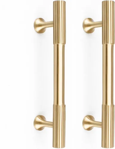 Miniatura 10 de RZDEAL - 4 tiradores dorados de gabinete de latón macizo, centros de agujeros de 3 pulgadas, para manijas de gabinete de cocina, cajón, baño