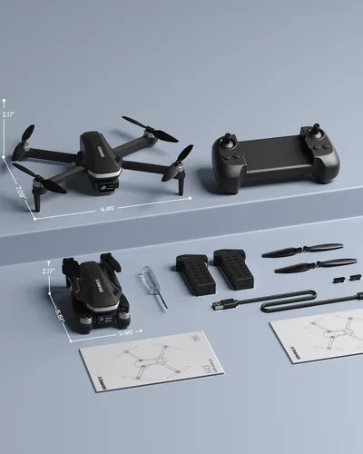 Miniatura 8 de SIMREX GPS Drone with 4K Camera for Adults , Brushless Motor Drones for Beginners ,5G WiFi FPV Foldable, Auto Return , Optical Flow & Altitude