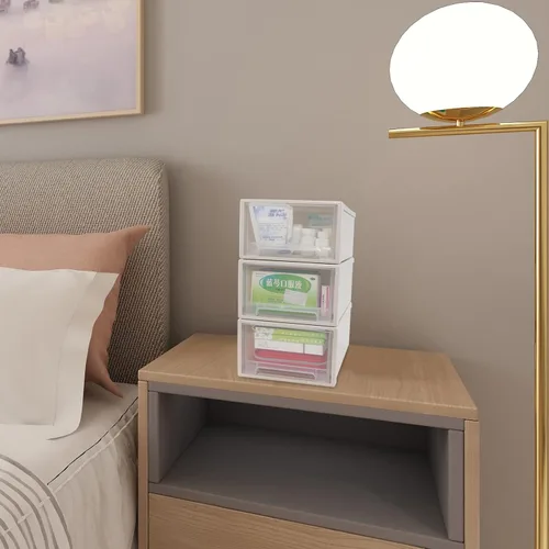Miniatura 6 de Cajón de almacenamiento apilable de plástico de 6 cuartos de galón, 3 paquetes
