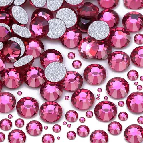 Miniatura 17 de Dowarm 2650 diamantes de imitación de cristal con parte trasera plana, 6 tamaños de 0.059 in a 0.256 in, cristales de parte trasera plana