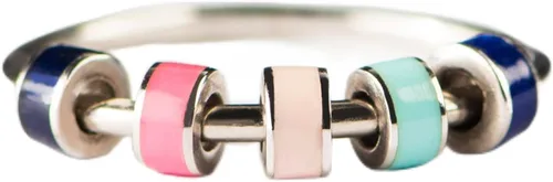 STORYJEWELLERY Anillo giratorio, anillos de plata de ley 925 para la ansiedad para mujer, anillo giratorio, anillos de plata silenciosos para el