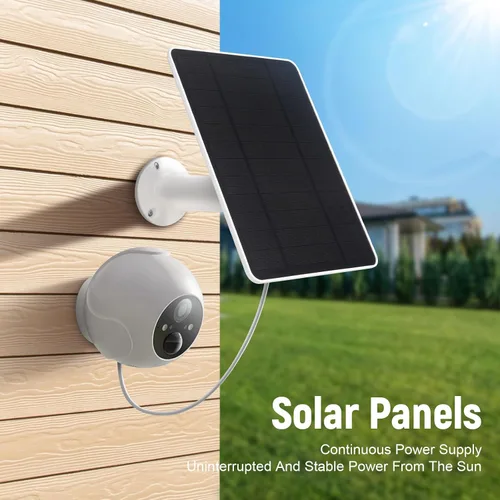 Miniatura 3 de Panel solar USB para cámara Ring, cargador de panel solar tipo C 5 V 6 W con cable de carga impermeable de 10 pies, micro USB y USB-C y puerto