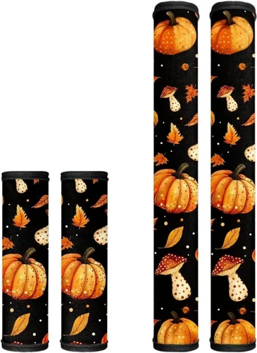 Miniatura 13 de Juego de 4 fundas para manijas de microondas con diseño de rayas de vaca tribal, azteca, decoración de cocina, antideslizantes, a prueba