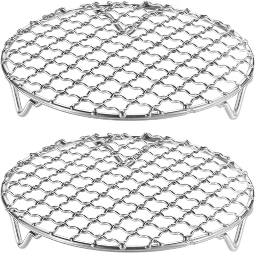 Miniatura 34 de HARFINGTON Rejilla Redonda de Cocina de 6.5 Pulgadas de Acero Inoxidable 201 con Alambre Cruzado para Barbacoa, Parrilla, Cocina, Horneado, Ahumado