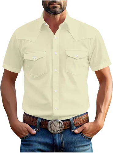 Miniatura 16 de Men's Short Sleeve Button Down Shirts Cargo Shirt Fashion Casual Summer Beach Shirts Business Work Basic Tee Tops