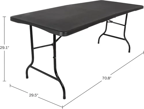 Miniatura 17 de Lavish Home Mesas plegables portátiles – Escritorio plegable portátil ligero – Mesa de plástico de 6 pies de largo para camping, jugar a las cartas