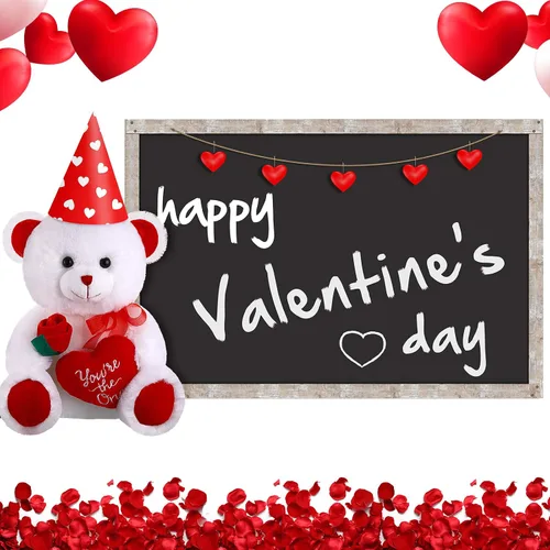 Miniatura 6 de Animales de peluche para el día de San Valentín de peluche de 10 pulgadas con diseño de corazón rojo y suave; peluche para el día de San Valentín