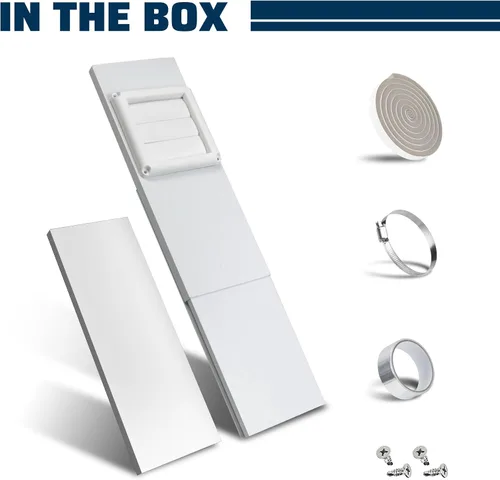 Miniatura 9 de Kit de ventana de ventilación de secadora para manguera de ventilación de secadora de 4 pulgadas de diámetro, kit de ventilación ajustable
