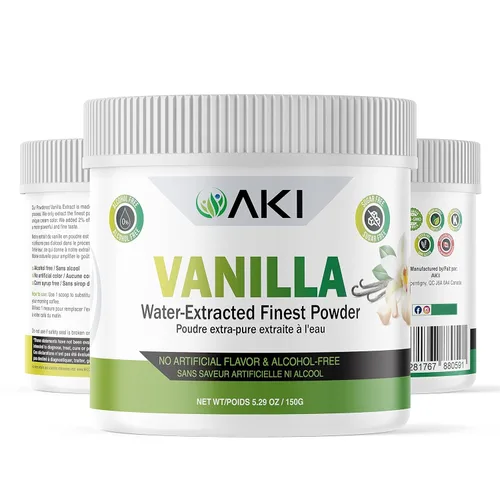 Miniatura 9 de Aki Polvo de Vainilla Fino en Polvo Extracto de Granos (150g/5.29oz) - Polvo Extraído con Agua Ideal para Hornear, Cocinar y Aderezar - Delicioso