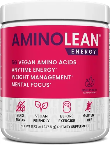 Miniatura 13 de RSP NUTRITION AminoLean Pre Entrenamiento, Energía Limpia Sin Nerviosismo, Hormigueo o Caída, Apto para Veganos con Biotina Añadida para Cabello