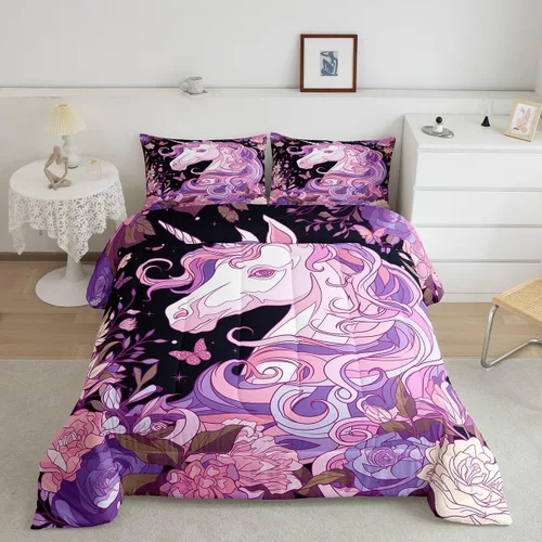 Miniatura 32 de Erosebridal Juego de ropa de cama de oso marrón, juego de edredón de animales de safari en el bosque, acuarela con relleno de edredón de vida