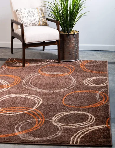 Miniatura 12 de Unique Loom - Tapete con diseño abstracto, informal, moderno y contemporáneo de la colección otoñal, rectangular de 2 x 3 pies, diseño con círculos