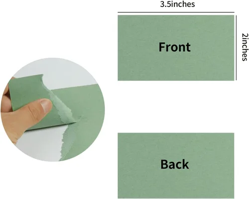 Miniatura 2 de Paquete de 100 tarjetas pesadas en blanco de cartulina verde salvia, papel grueso de 92 libras para invitaciones, elaboración de tarjetas