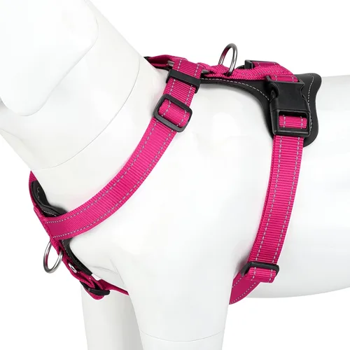 Miniatura 15 de Plutus Pet Arnés ajustable sin tirones para perro con detalles de cuero, chaleco de nailon reflectante resistente para entrenamiento, senderismo