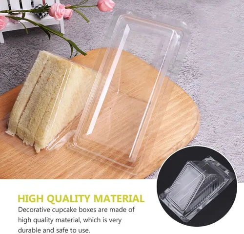 Miniatura 2 de DOITOOL 100pcs Sandwich Contenedores Plástico Sandwich Box Plástico Sandwich Triángulo Bolsa