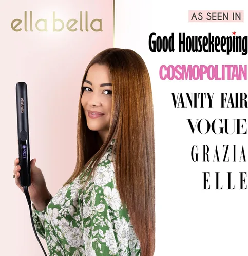 Miniatura 3 de ELLA BELLA® Plancha plana de titanio para alisar el cabello, delgada (con infrarrojos) • Plancha profesional para alisar el cabello • Pantalla