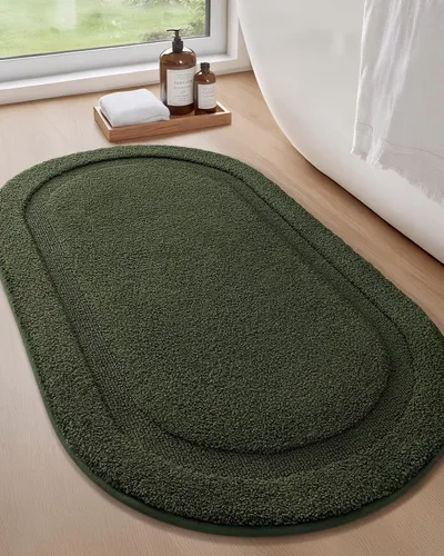 Miniatura 21 de Color&Geometry Alfombra de baño pequeña color beige de 15 x 23 pulgadas, antideslizante, absorbente, suave, lavable, tapete de baño grueso, tapete