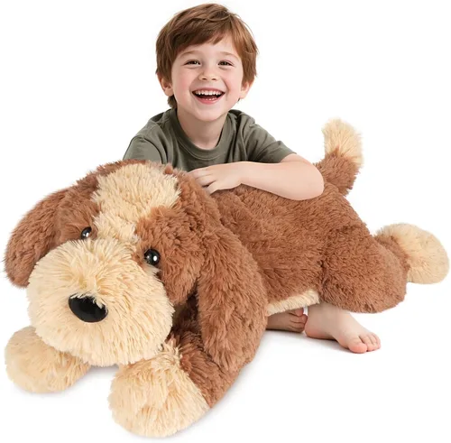 SuzziPals Animal de peluche grande de 30 pulgadas, cachorro de peluche gigante grande y suave, juguetes de peluche gigantes para relajación y