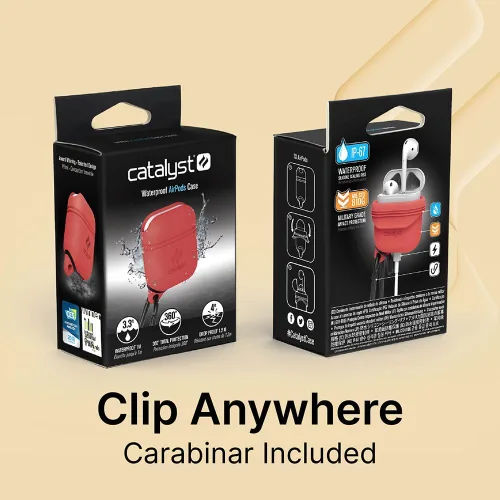 Miniatura 7 de Catalyst Funda impermeable para AirPods de 2ª generación y AirPods de 1ª generación, carga inalámbrica y USB-C, funda de alta protección contra
