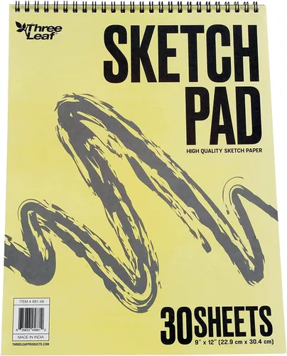 Cuaderno de bocetos con cable, 9 x 12 pulgadas, 30 hojas por libro, excelente para lápiz, pastel, carbón y crayón de Northland Wholesale. (1