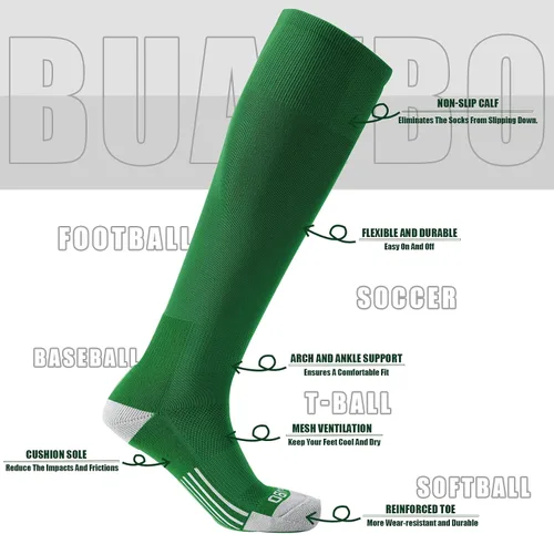 Miniatura 3 de BUAVBO Paquete de 3 calcetines de béisbol y sóftbol para niños pequeños, hasta la rodilla, T-Ball, calcetines de fútbol para jóvenes y niñas