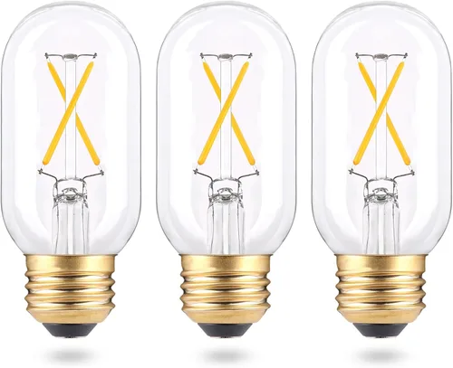 T45 Bombilla Edison vintage, bombilla tubular LED antigua de 2 W, 3000 K, blanco suave, equivalente a 25 W, 200 lúmenes, 110-130 voltios, lámpara de