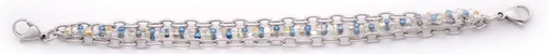 Miniatura 2 de Pulsera intercambiable con cuentas y cadena de acero inoxidable de triple hebra para identificación médica, Metal