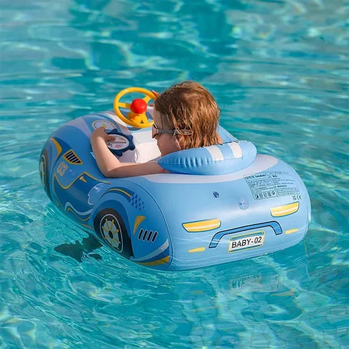 Miniatura 6 de Flotador de piscina para bebé, flotadores 3D para niños pequeños de 1 a 2 años, flotadores de piscina para bebés de 6 a 12 meses, flotadores de azul