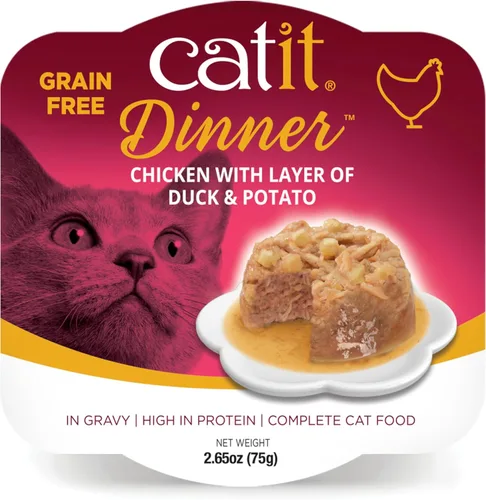 Miniatura 8 de Catit Cena de pollo con atún y col rizada: comida húmeda hidratante y saludable para gatos de todas las edades