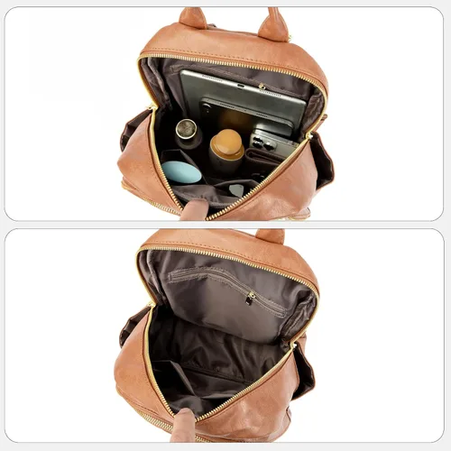 Miniatura 5 de ZOCILOR Mochila de moda para mujer, diseño multiusos, bolsos convertibles y bolsa de hombro, Marrón