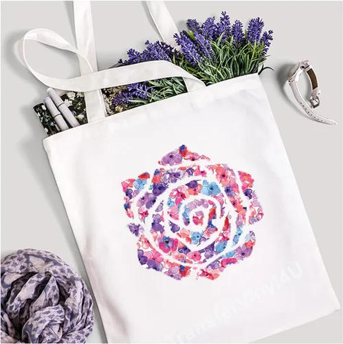 Miniatura 3 de HTV4U Vinilo de transferencia de calor con estampado floral (flor de acacia, 13.5 x 12 pulgadas), vinilo impreso para planchar, papel de prensa