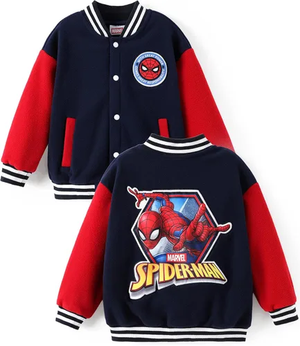 Miniatura 14 de Chaqueta bomber de Disney Marvel Spider Man Toy Story Cars McQueen, abrigo universitario de cárdigan, ligera, con botones de presión, sudaderas