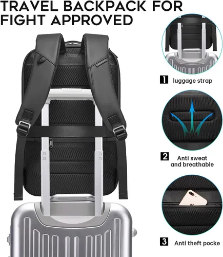 Miniatura 5 de Mochila portátil BANGE de negocios inteligente puede contener laptop de 15.6 pulgadas, mochila para viajes diarios, bolsa de transporte para hombres