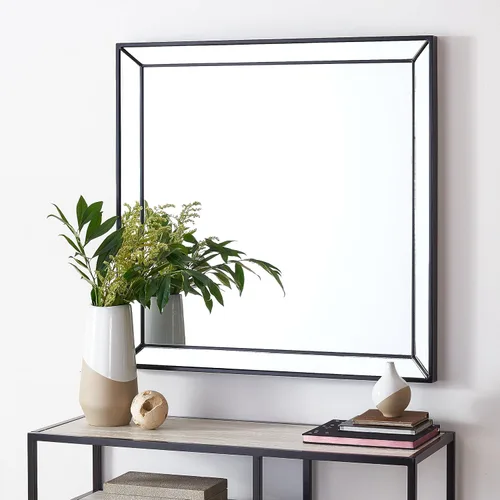 Miniatura 2 de SAFAVIEH Home Collection Presea - Espejo de pared cuadrado decorativo negro de 36 pulgadas para dormitorio, sala de estar, baño, entrada