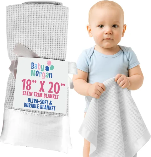 Miniatura 18 de Manta térmica de punto gofre, mini manta suave y transpirable para recién nacidos y bebés, para niños pequeños para cochecitos, viajes, siestas