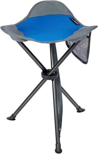 Portal - Taburete de camping plegable portátil, trípode plegable con asiento para senderismo, caza, caminata, pesca, viajes al aire libre con Azul