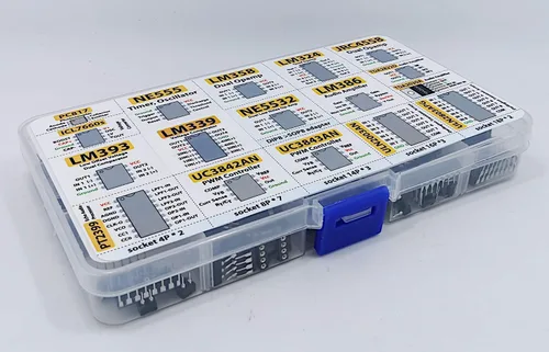 Miniatura 2 de Surtido de chips CI XL, 150 piezas, amplificador, oscilador, pwm, PC817, NE555, LM358, LM324, JRC4558, LM393, LM339, NE5532, LM386, TDA2030
