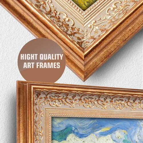 Miniatura 691 de A&T ARTWORK Campo de trigo con cipreses de Van Gogh Las reproducciones de arte clásico mundial, impresiones en lienzo giclée para decoración