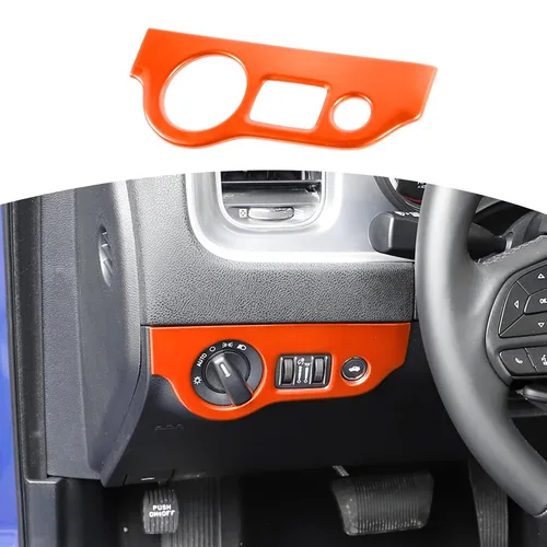 Miniatura 9 de RT-TCZ para Dodge Challenger 2015 en adelante, Panel de interruptor de faro Challenger, Cubierta de recorte para interior azul, Accesorios 1 pieza