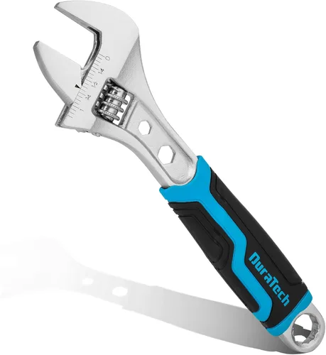 Miniatura 11 de DURATECH - Llave ajustable de 10 pulgadas, llave combinada 3 en 1 con extremo en caja/función hexagonal, acero CR-V, escalas métricas y SAE