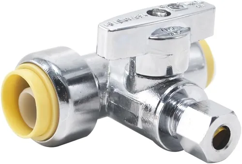 Miniatura 7 de TT FLEX Válvula de parada en T de servicio, 1/2 pulgada x 1/2 pulgada x 1/4 pulgada, 1/4 de vuelta, ajuste de parada de servicio de compresión