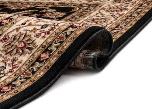 Miniatura 5 de Well Woven Barclay Collection Sarouk - Alfombra redonda negra de 5 pies para sala de estar, dormitorio y comedor Negro
