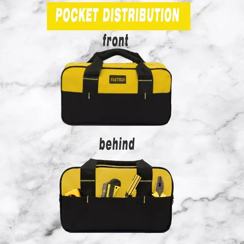 Miniatura 5 de FASTECH Bolsa de herramientas con cremallera de 14 pulgadas, pequeña bolsa de herramientas de boca ancha, bolsa organizadora de herramientas