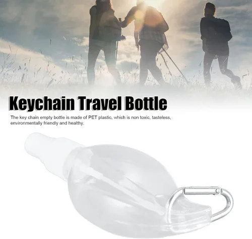 Miniatura 3 de Recipiente vacío para líquidos, reutilizable de 1.7 fl oz, llavero vacío, botella de viaje, portátil, transparente para la mano