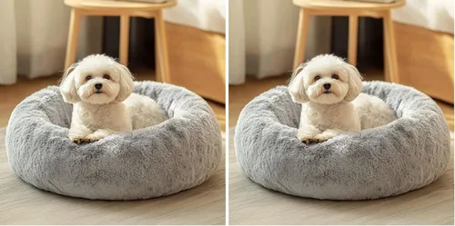 Miniatura 27 de JOLLYVOGUE - Cama para perros y gatos, cama relajante y antiestrés para mascotas y perros pequeños, cojín esponjoso en forma de dona para mascotas