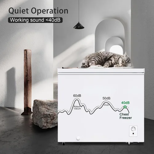 Miniatura 6 de Congelador de pecho de 11 pies cúbicos, congelador grande de puerta abierta superior con 8 termostatos ajustables (-11.2°F a 10.4°F), congelador
