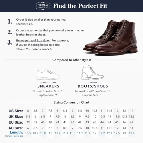 Miniatura 7 de Thursday Boot Company mens Captain Cap Toe