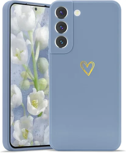 Miniatura 13 de Wirvyuer Funda para Samsung Galaxy S22, bonita funda delgada a prueba de golpes con soporte de carga inalámbrica y protección, verde